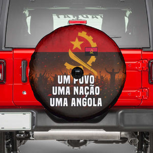 Angola Spare Tire Cover Red Black Yellow Grunge - African Pride