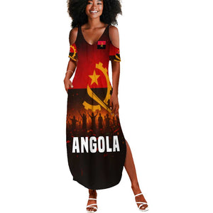 Angola Summer Maxi Dress Red Black Yellow Grunge - African Pride