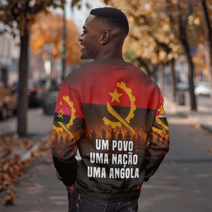 Angola Sweatshirt Red Black Yellow Grunge - African Pride