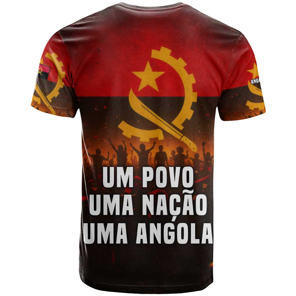 Angola T shirt Red Black Yellow Grunge - African Pride
