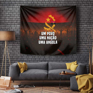 Angola Tapestry Red Black Yellow Grunge - African Pride