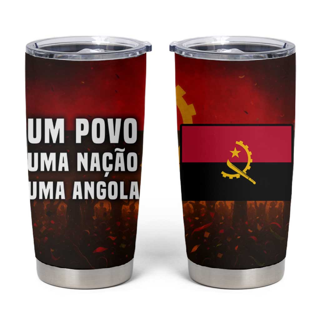 Angola Tumbler Cup Red Black Yellow Grunge - African Pride