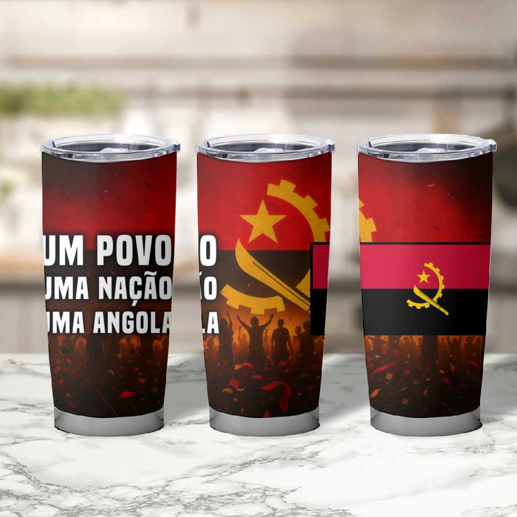 Angola Tumbler Cup Red Black Yellow Grunge - African Pride