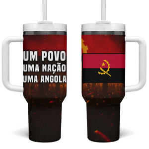 Angola Tumbler With Handle Red Black Yellow Grunge - African Pride