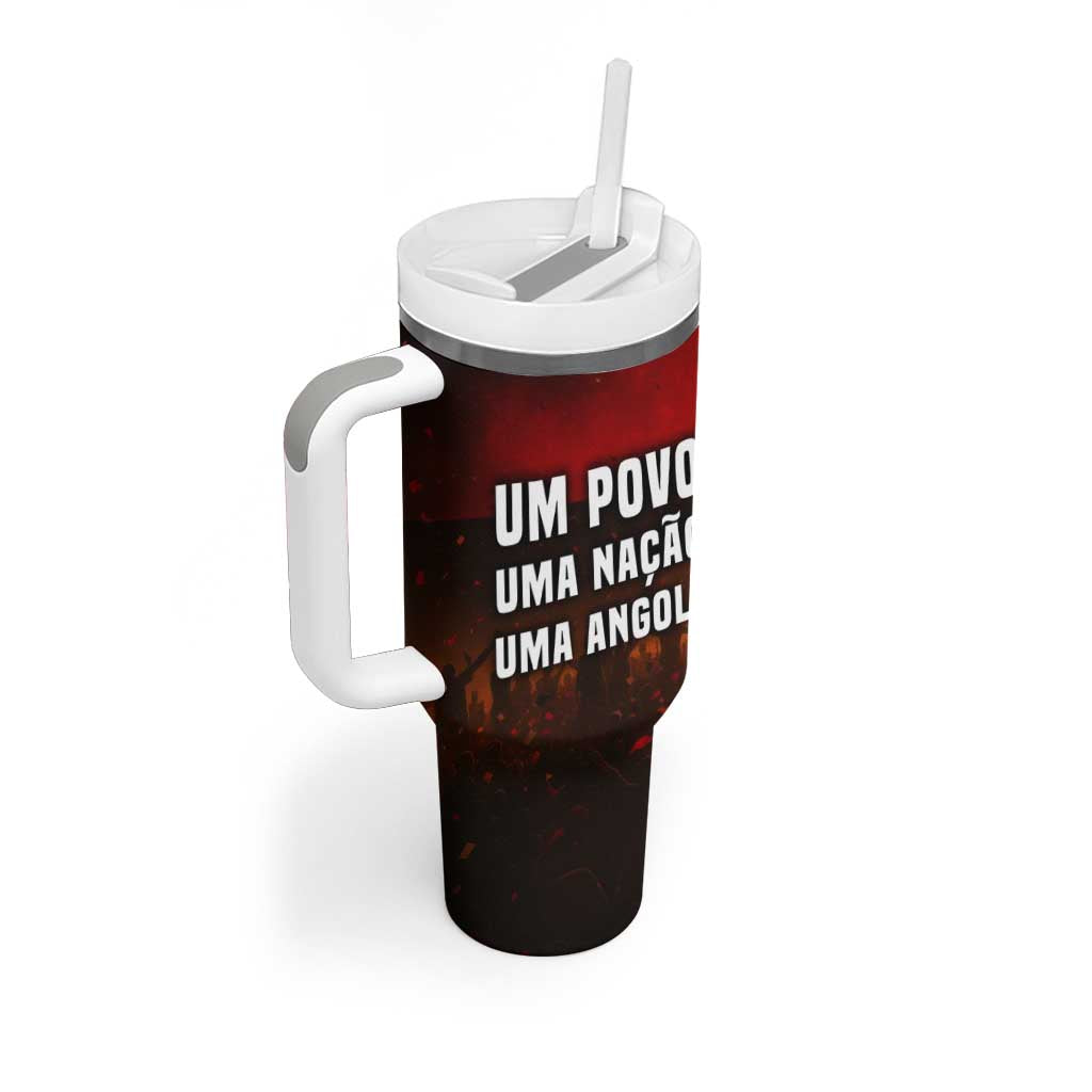 Angola Tumbler With Handle Red Black Yellow Grunge - African Pride