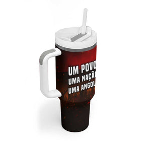 Angola Tumbler With Handle Red Black Yellow Grunge - African Pride