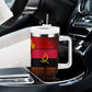 Angola Tumbler With Handle Red Black Yellow Grunge - African Pride