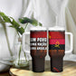 Angola Tumbler With Handle Red Black Yellow Grunge - African Pride