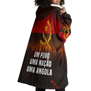 Angola Wearable Blanket Hoodie Red Black Yellow Grunge - African Pride