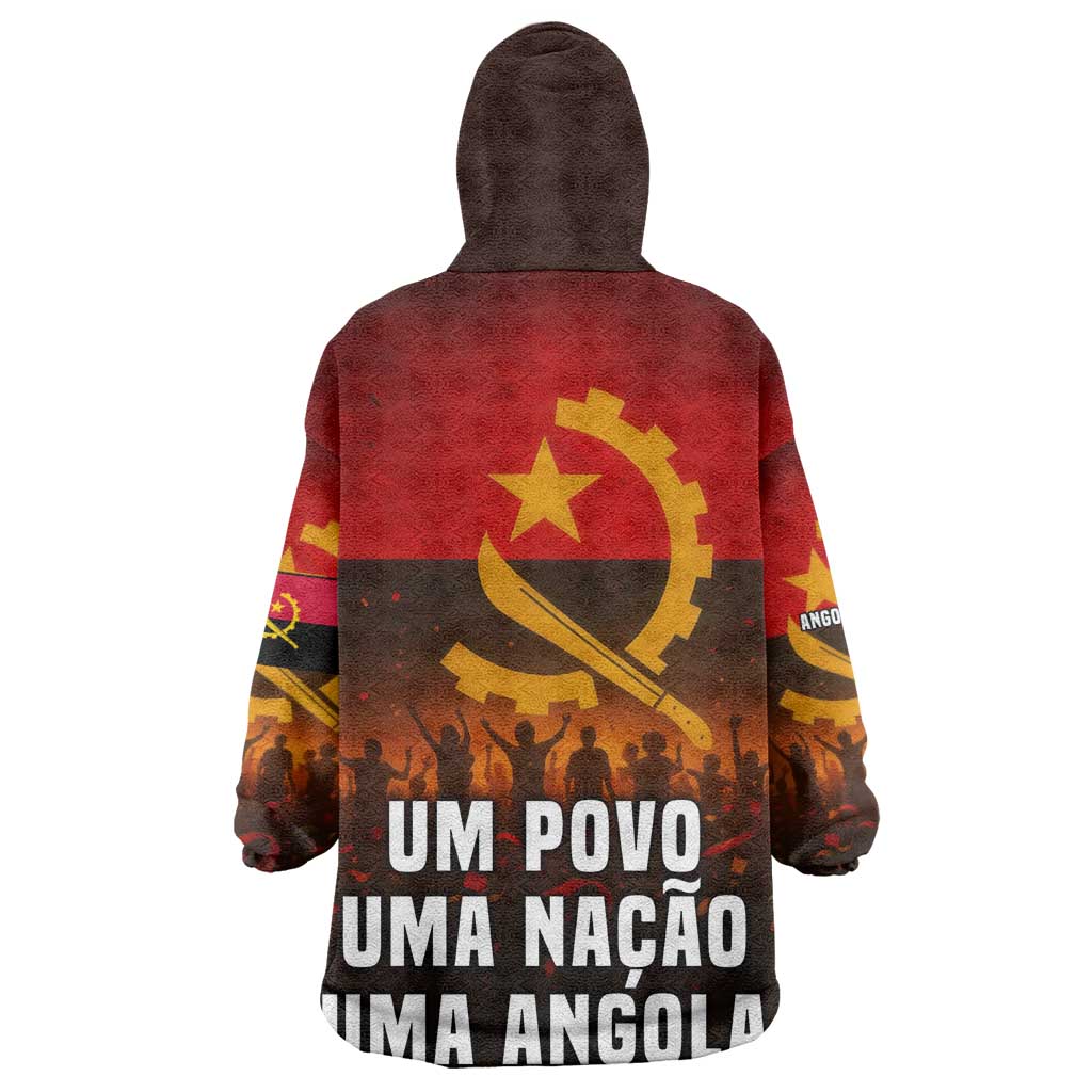 Angola Wearable Blanket Hoodie Red Black Yellow Grunge - African Pride