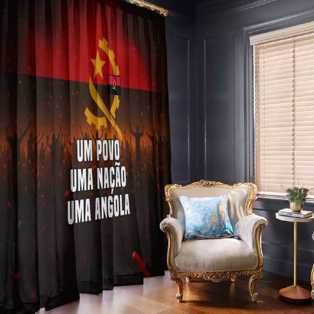 Angola Window Curtain Red Black Yellow Grunge - African Pride