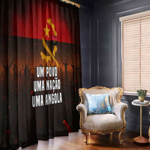 Angola Window Curtain Red Black Yellow Grunge - African Pride