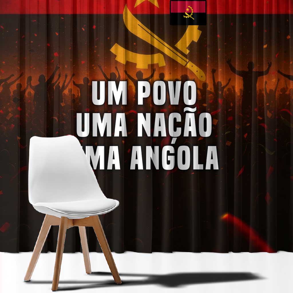 Angola Window Curtain Red Black Yellow Grunge - African Pride