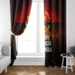 Angola Window Curtain Red Black Yellow Grunge - African Pride