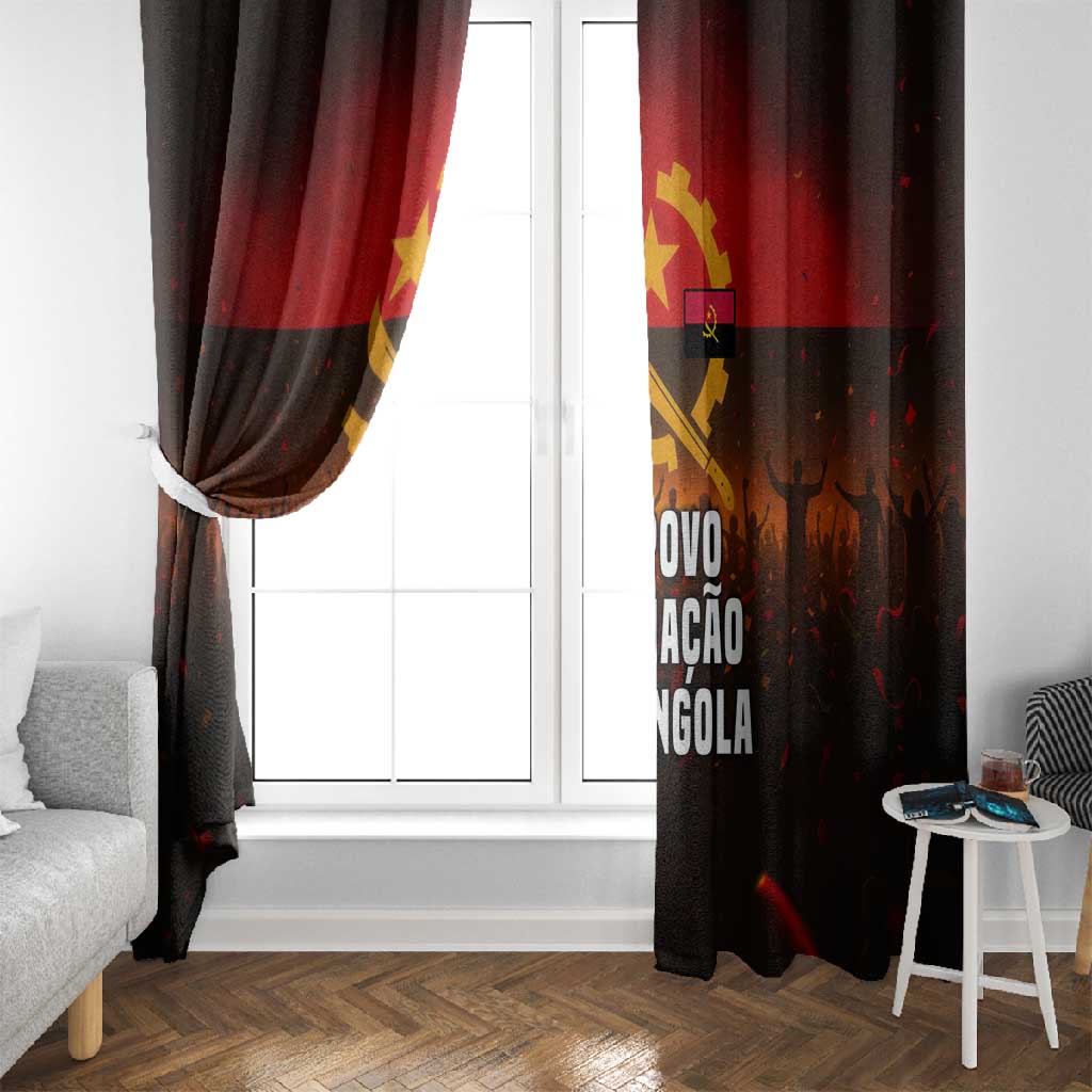 Angola Window Curtain Red Black Yellow Grunge - African Pride