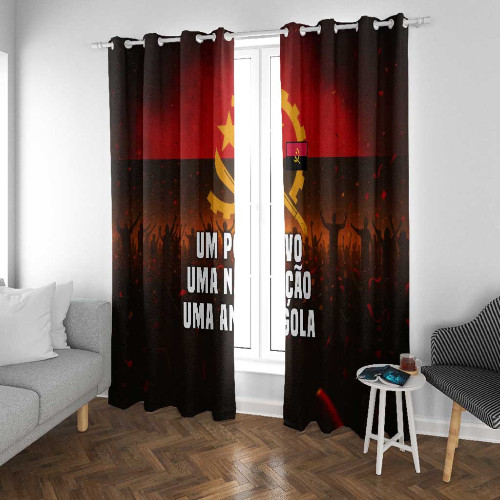 Angola Window Curtain Red Black Yellow Grunge - African Pride