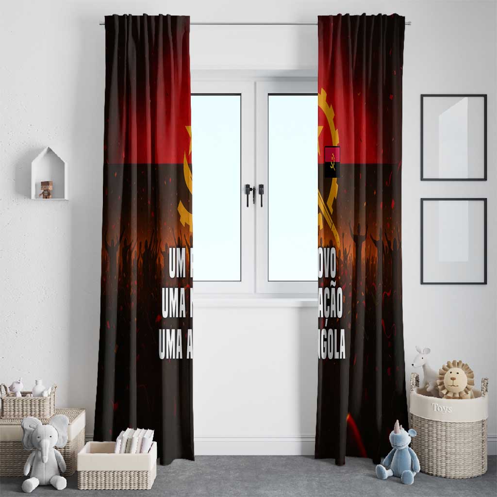 Angola Window Curtain Red Black Yellow Grunge - African Pride