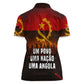 Angola Women Polo Shirt Red Black Yellow Grunge - African Pride