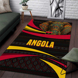 Angola Area Rug Red Black Yellow Tribal and Elephant - African Pride