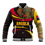 Angola Baseball Jacket Red Black Yellow Tribal and Elephant - African Pride