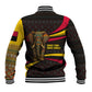 Angola Baseball Jacket Red Black Yellow Tribal and Elephant - African Pride