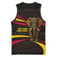 Angola Basketball Jersey Red Black Yellow Tribal and Elephant - African Pride
