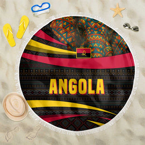 Angola Beach Blanket Red Black Yellow Tribal and Elephant - African Pride