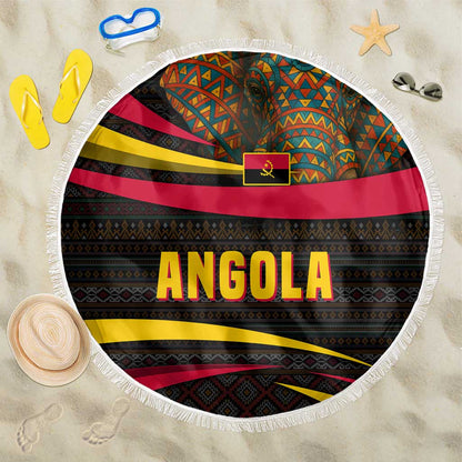 Angola Beach Blanket Red Black Yellow Tribal and Elephant - African Pride