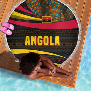Angola Beach Blanket Red Black Yellow Tribal and Elephant - African Pride