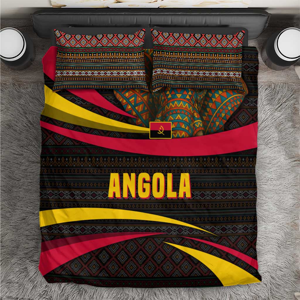 Angola Bedding Set Red Black Yellow Tribal and Elephant - African Pride