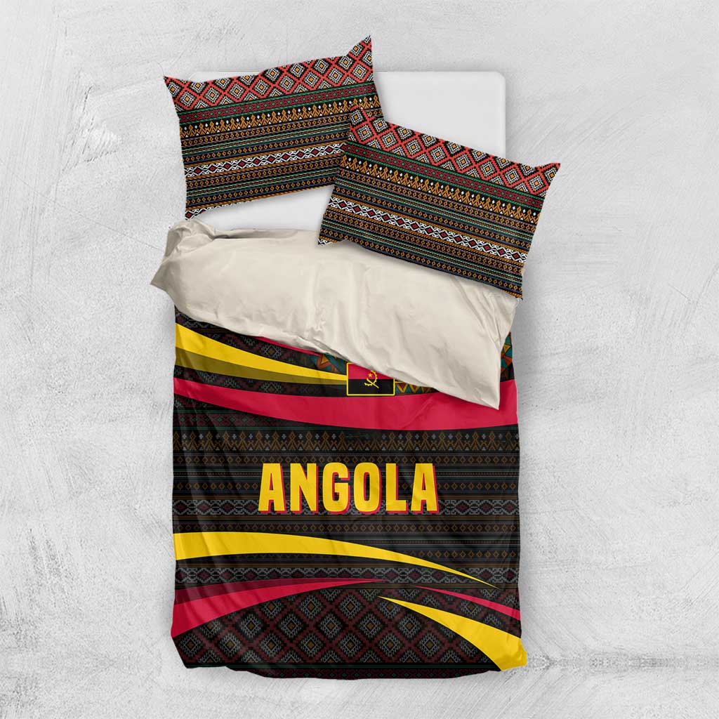 Angola Bedding Set Red Black Yellow Tribal and Elephant - African Pride