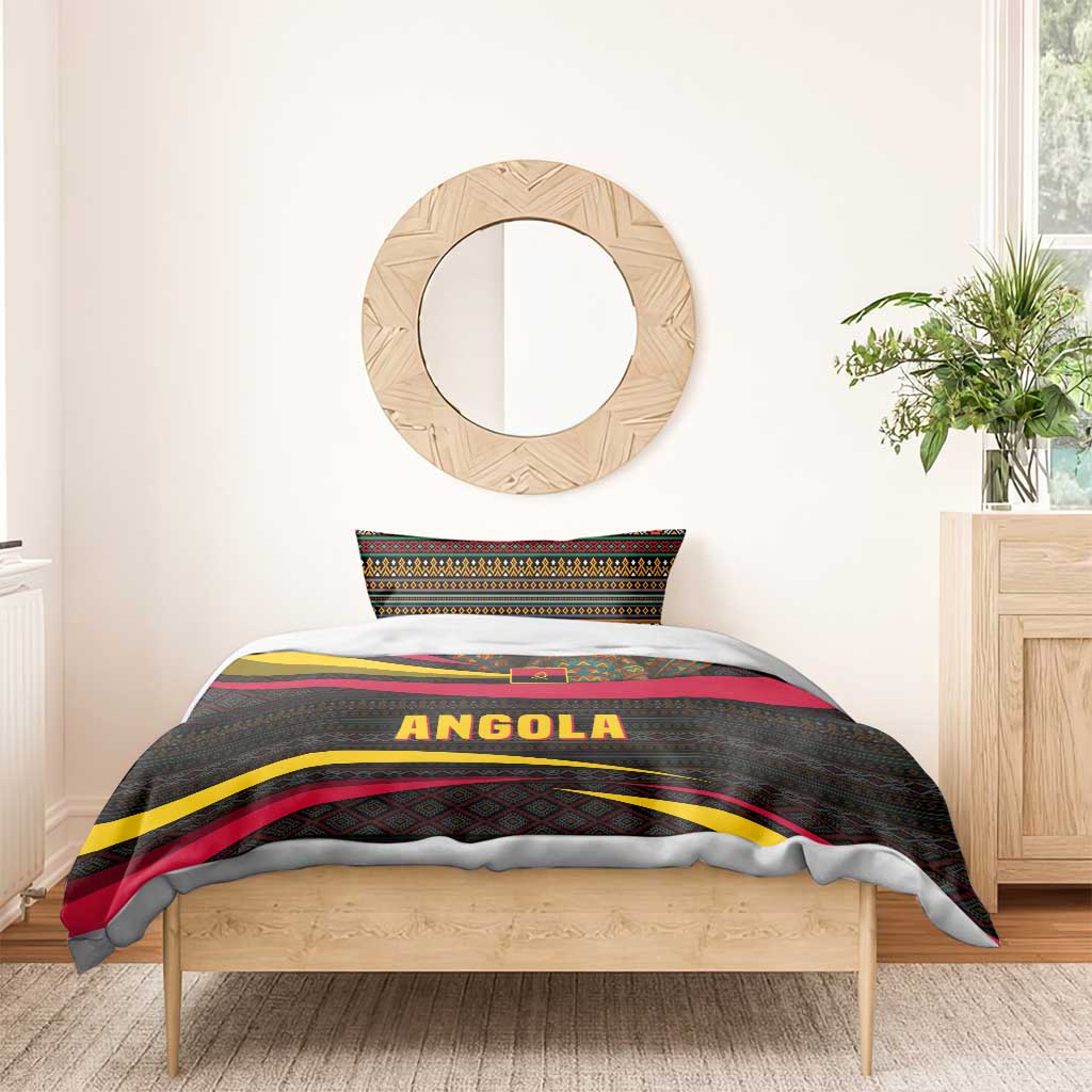 Angola Bedding Set Red Black Yellow Tribal and Elephant - African Pride