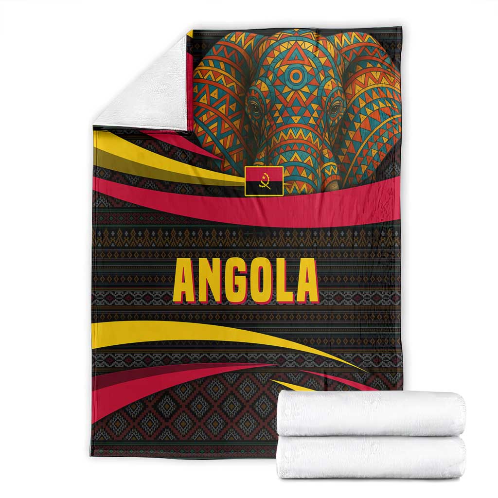 Angola Blanket Red Black Yellow Tribal and Elephant - African Pride