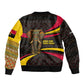 Angola Bomber Jacket Red Black Yellow Tribal and Elephant - African Pride