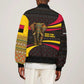Angola Bomber Jacket Red Black Yellow Tribal and Elephant - African Pride