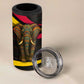 Angola 4 in 1 Can Cooler Tumbler Red Black Yellow Tribal and Elephant - African Pride