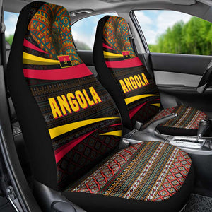 Angola Car Seat Cover Red Black Yellow Tribal and Elephant - African Pride