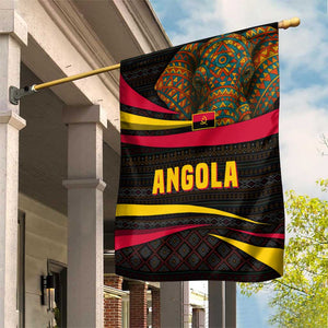 Angola Garden Flag Red Black Yellow Tribal and Elephant - African Pride