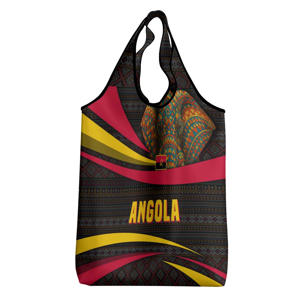 Angola Grocery Bag Red Black Yellow Tribal and Elephant - African Pride