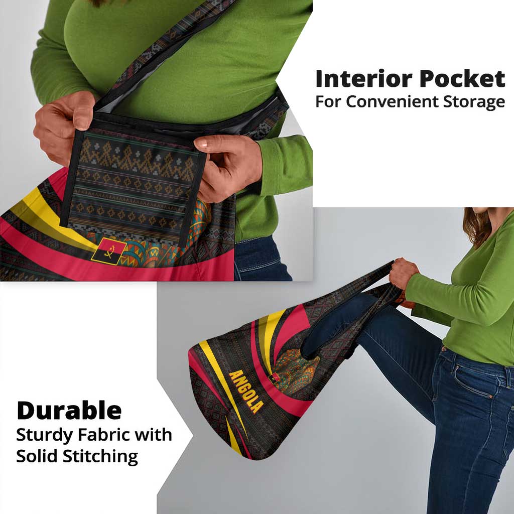 Angola Grocery Bag Red Black Yellow Tribal and Elephant - African Pride