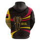 Angola Hoodie Red Black Yellow Tribal and Elephant - African Pride