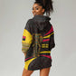 Angola Hoodie Dress Red Black Yellow Tribal and Elephant - African Pride