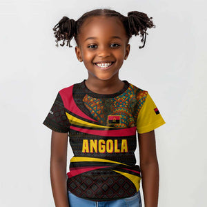 Angola Kid T shirt Red Black Yellow Tribal and Elephant - African Pride