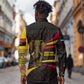 Angola Long Sleeve Button Shirt Red Black Yellow Tribal and Elephant - African Pride