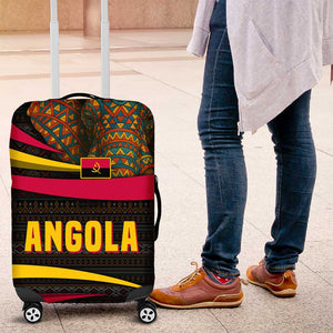 Angola Luggage Cover Red Black Yellow Tribal and Elephant - African Pride