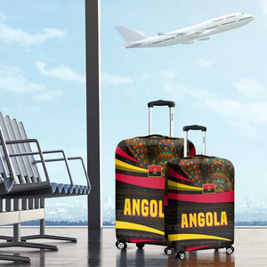 Angola Luggage Cover Red Black Yellow Tribal and Elephant - African Pride
