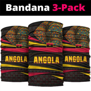 Angola Neck Gaiter Red Black Yellow Tribal and Elephant - African Pride
