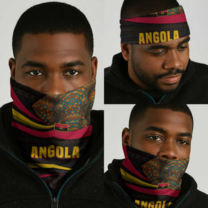 Angola Neck Gaiter Red Black Yellow Tribal and Elephant - African Pride