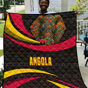 Angola Quilt Red Black Yellow Tribal and Elephant - African Pride