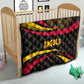 Angola Quilt Red Black Yellow Tribal and Elephant - African Pride